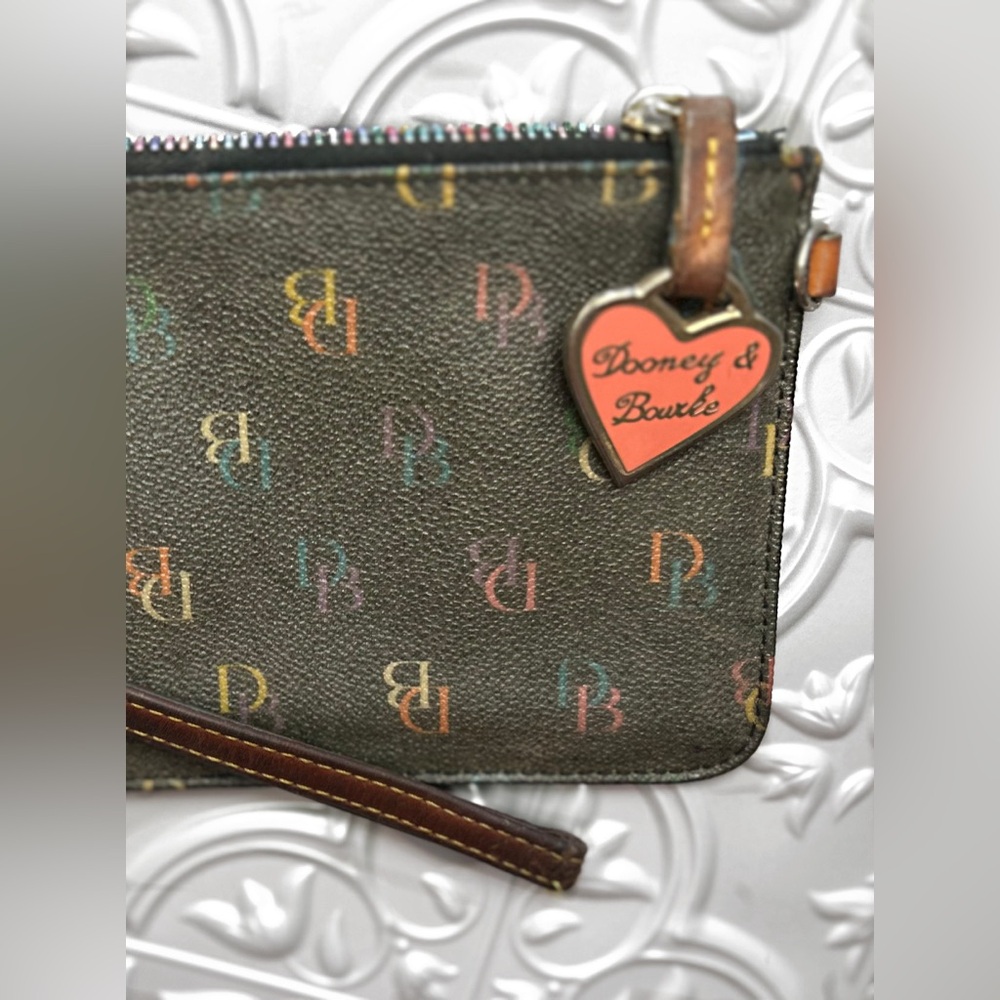 Dooney & Bourke Multicolor Logo Wristlet with Heart Charm - Picture 5 of 8